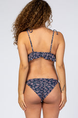 Navy Floral Ruffled Maternity Bikini Set