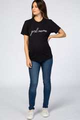 Black "Girl Mama" Graphic Maternity Tee