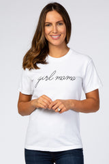 White "Girl Mama" Graphic Maternity Tee