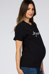 Black "Boy Mama" Graphic Maternity Tee