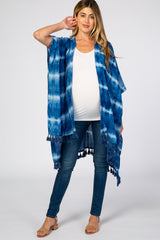 Navy Blue Tie Dye Tassel Maternity Coverup