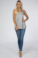 Heather Grey Wide Strap Flowy Tank