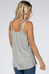 Heather Grey Wide Strap Flowy Tank