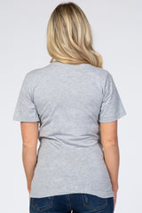 Heather Grey "Babe" Graphic Maternity Tee