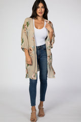 Taupe Floral Maternity Cover Up