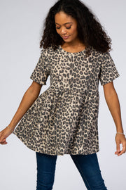 Mocha Animal Print Blouse