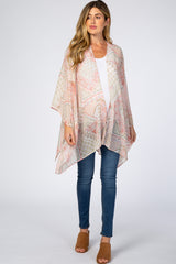 Mauve Floral Geometric Sheer Maternity Cover Up