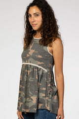 Olive Camo Crochet Tim Tank