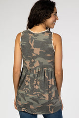 Olive Camo Crochet Tim Tank