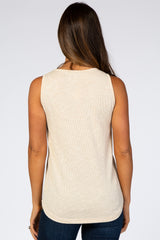 Cream Ribbed Tank Top