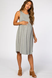 Heather Grey Sleeveless Maternity Dress