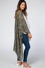 Olive Animal Print Maternity Cover Up