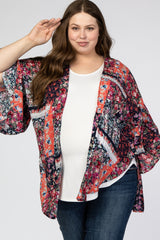 Navy Floral Patchwork Maternity Plus Cover Up