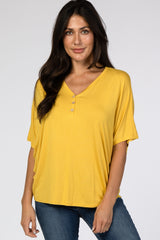 Mustard Button Front Tunic