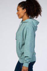 Blue Soft Fleece Drawstring Hoodie