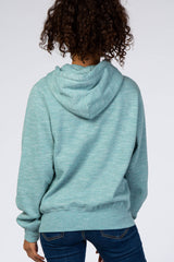 Blue Soft Fleece Drawstring Hoodie