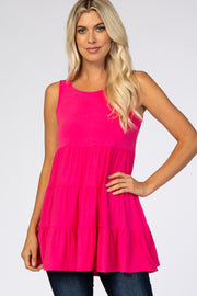 Fuchsia Tiered Sleeveless Top