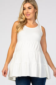 Ivory Tiered Sleeveless Maternity Top