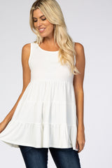 Ivory Tiered Sleeveless Top