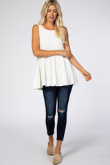 Ivory Tiered Sleeveless Top