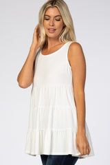 Ivory Tiered Sleeveless Top