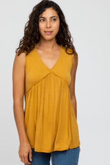 Yellow Sleeveless Babydoll Tank Top