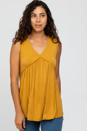 Yellow Sleeveless Babydoll Tank Top