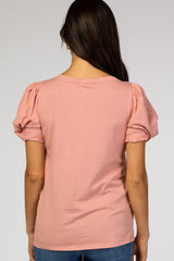 Mauve Puff Sleeve Top