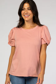 Mauve Puff Sleeve Top