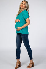 Jade Puff Sleeve Maternity Top