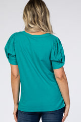 Jade Puff Sleeve Maternity Top