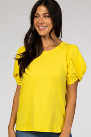 Yellow Puff Sleeve Top