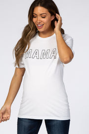 White Mama Short Sleeve Maternity Top