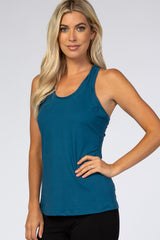 Teal Solid Active Racerback Tank Top