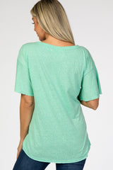 Mint Green Short Flounce Sleeve Maternity Top