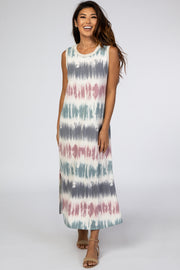 Navy Tie Dye Midi Dress