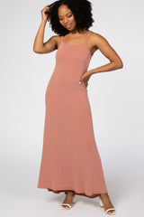 Pink Square Neck Maternity Maxi Dress