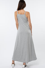 Heather Grey Square Neck Maxi Dress