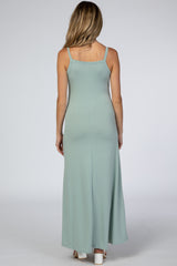 Mint Green Square Neck Maternity Maxi Dress