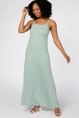 Mint Green Square Neck Maternity Maxi Dress