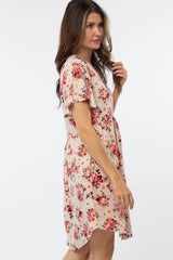 Taupe Floral Babydoll Dress