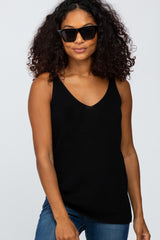 Black V-Neck Sweater Tank Top