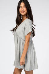 Heather Grey Ruffle Accent Dress