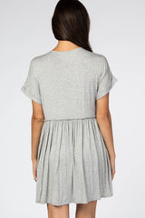 Heather Grey Ruffle Accent Dress