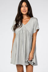 Heather Grey Ruffle Accent Dress