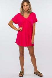 Fuchsia Ruffle Accent Dress