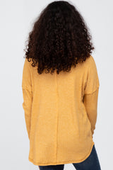 Mustard Waffle Knit Long Sleeve Top