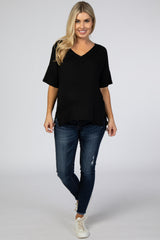 Black Hi-Low Maternity T-Shirt