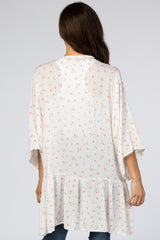 Ivory Floral Swiss Dot Ruffle Hem Cover Up