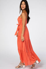 Orange Tiered Maxi Dress